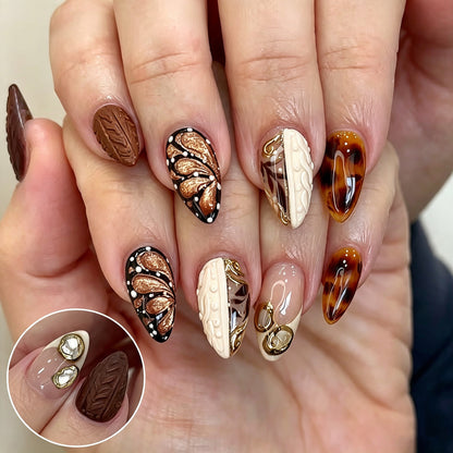 Künstlerisches Gourmet-Schokoladen-inspiriertes Press-On-Nagelkunst-Set Brehn