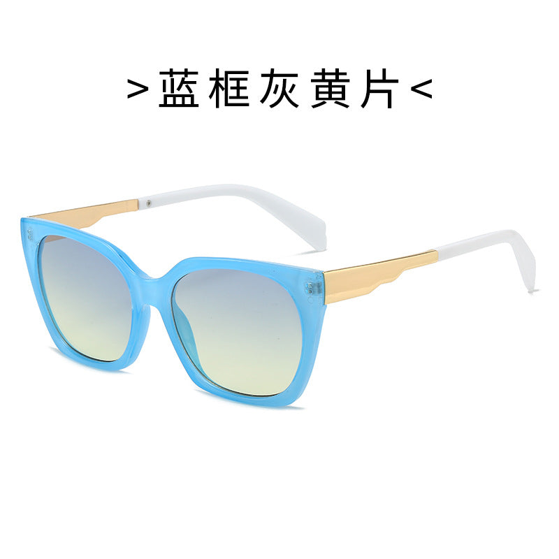 Damen Oversized-Sonnenbrille mit elegantem transparentem Rahmen und goldenen Akzenten Brehn