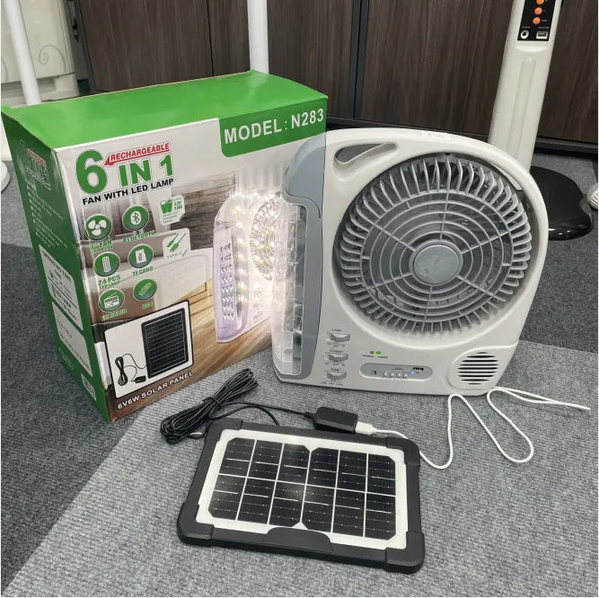 Unisex tragbarer Solarbetriebene Ventilator mit LED-Lampe Brehn