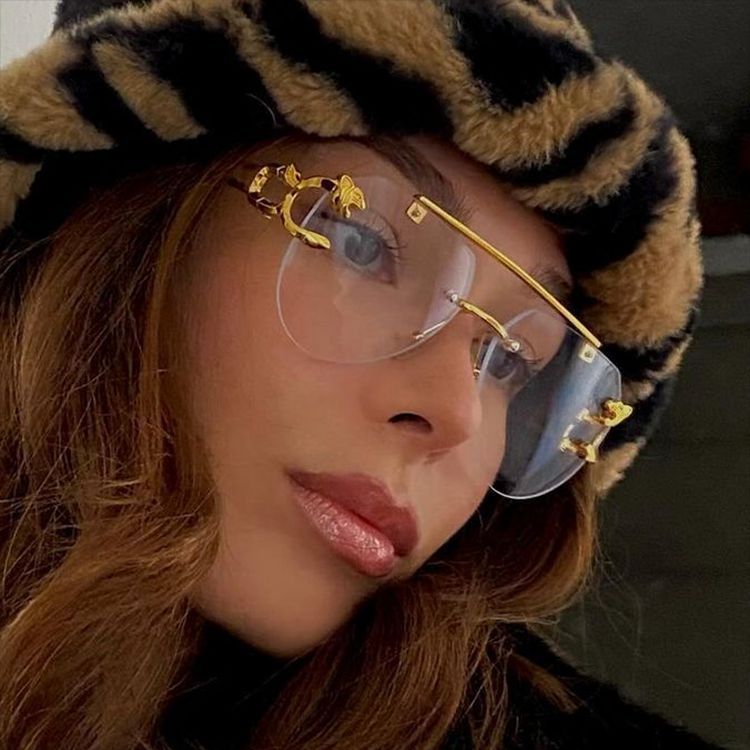 Damen ausgefallene runde Sonnenbrille mit dekorativen Details Brehn