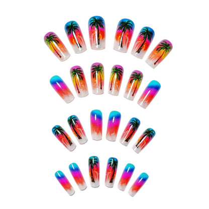 Tropischer Sonnenuntergang Nagelkunst Brehn
