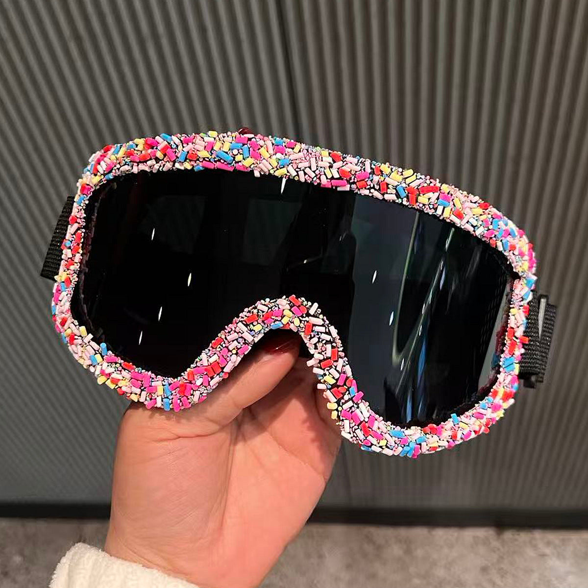 Damen stylische Skibrille mit einzigartigem Dekor Brehn