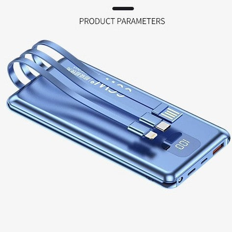 Hochgeschwindigkeits-Powerbank mit multifunktionalem Kabel und digitaler Anzeige Brehn
