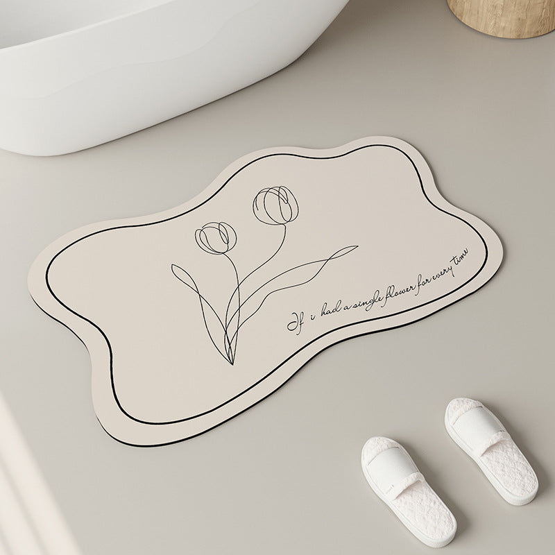 Elegante florale Design Badmatte Brehn
