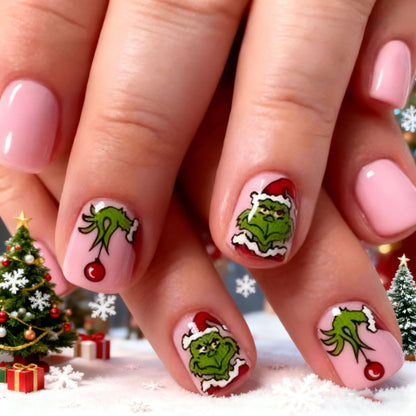 Holiday Grinch Nagelkunst Design Brehn