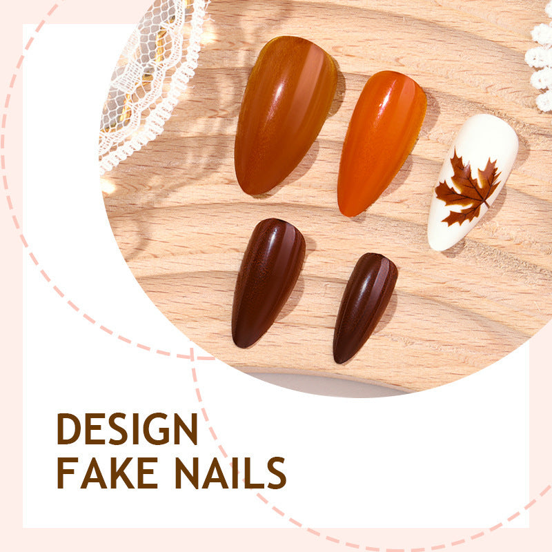 Kunstnagelset mit herbstlichen Blattmotiven Brehn