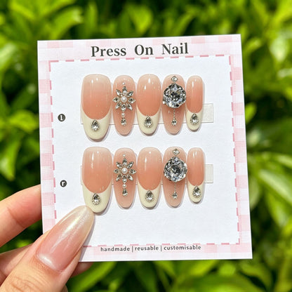 Anpassbare Glitter-Akzent Press-On Nägel