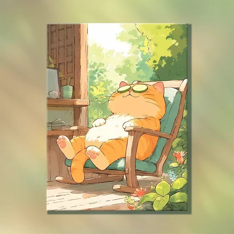 Verspielte Cartoon-Katzen-Illustration Wandkunst Brehn