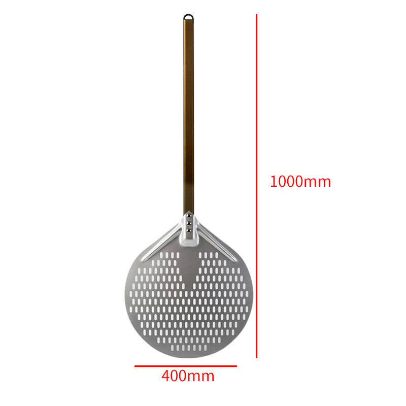 langer Holzgriff runde Aluminium-Pizzaschaufel mit verstärktem Hals Brehn