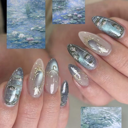 Luxus Kunstnagelset mit eleganten Glitzer- und 3D-Elementen Brehn