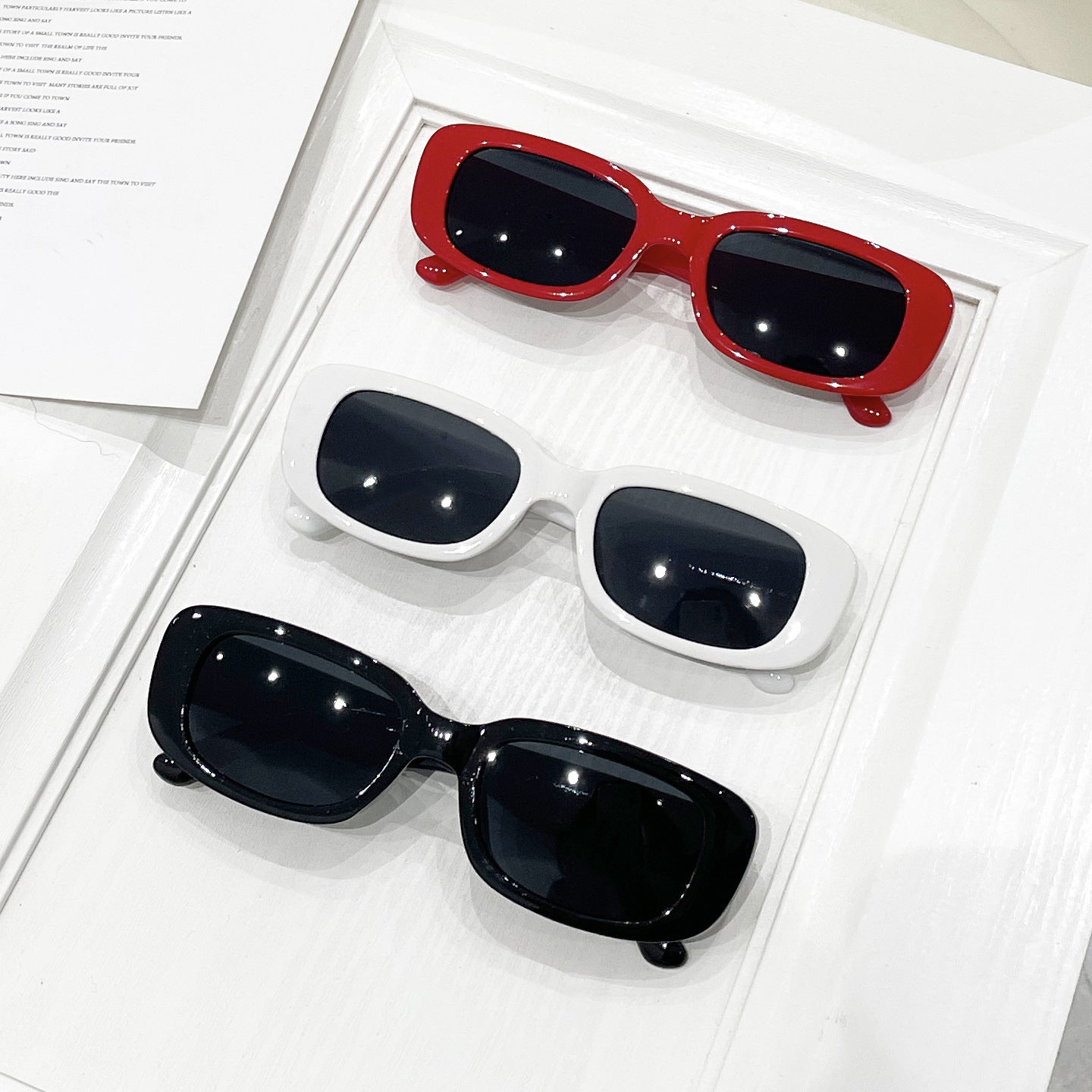 Damen Stylische Rechteck-Sonnenbrille Brehn