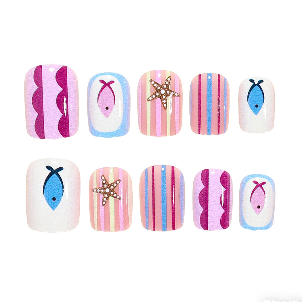 Maritimen Themen Press-On Nagelkunst Brehn