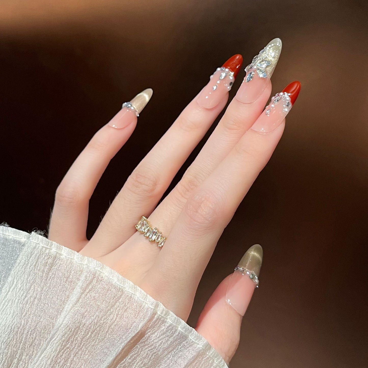 Künstlerische Glamour Press-On Nagelverlängerungen Brehn