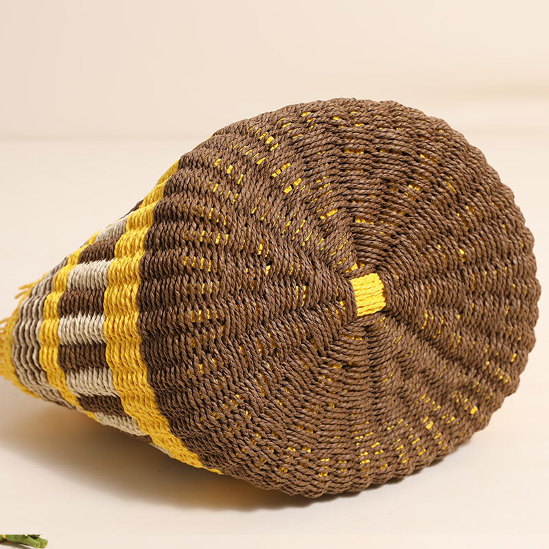 Damen Bequeme Strandtasche mit buntem Fransenbesatz Brehn