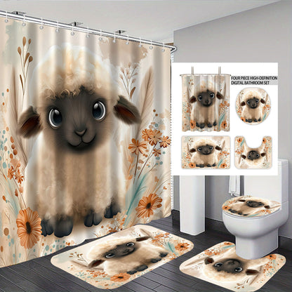 Cartoon Lamm-Themen Badezimmer Dekor Set Brehn