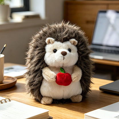 Kawaii Igel Plüschtier Sammlerstück mit gesticktem Kirschakzent und weichem Kunstfellrücken Brehn
