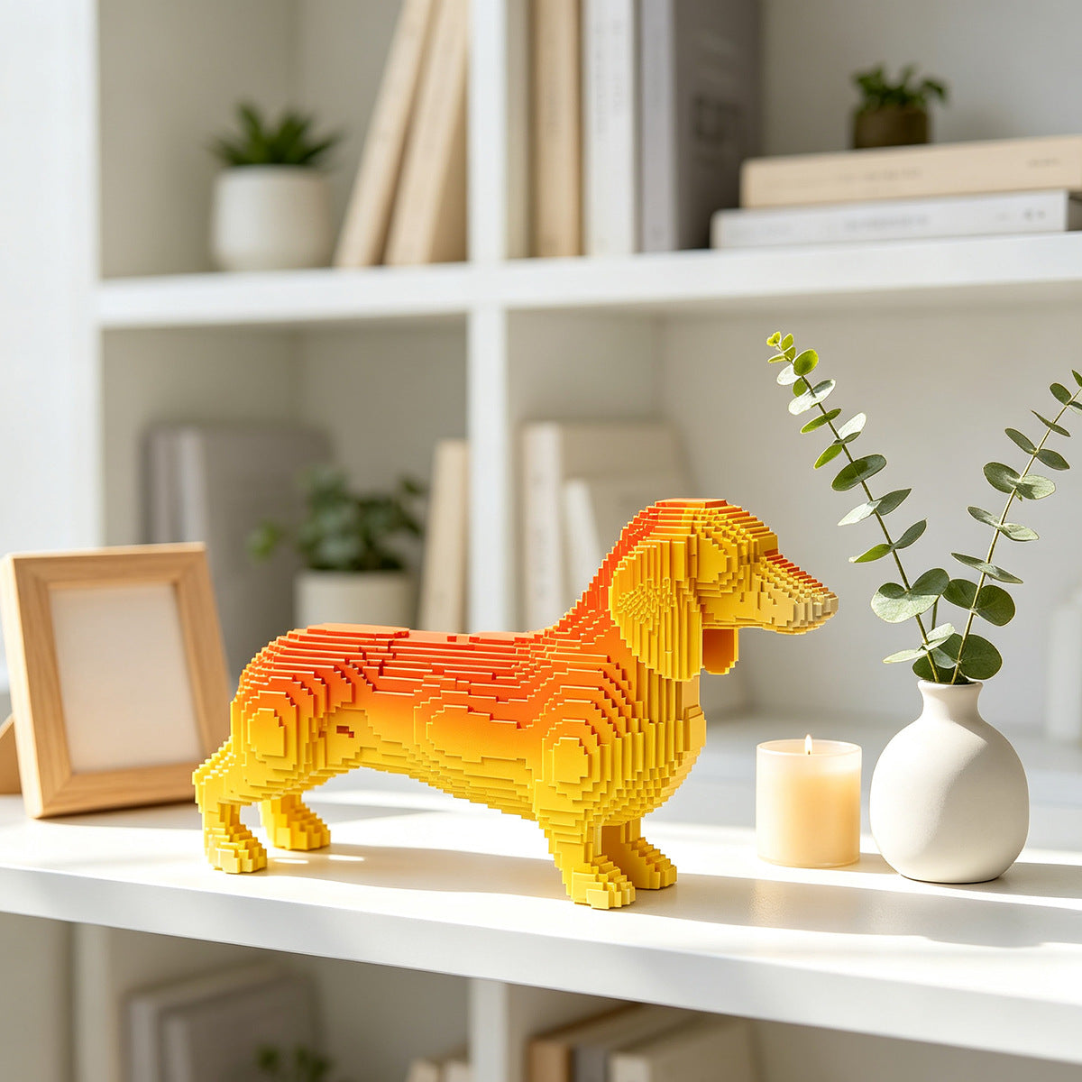 Verspielte Dekofigur eines süßen Dachshunds Brehn
