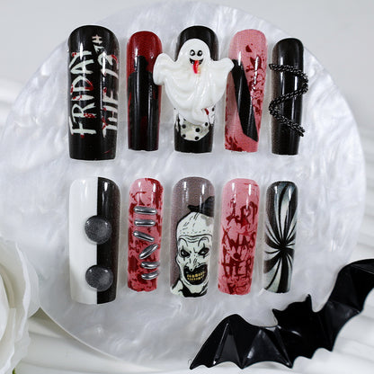 Halloween Kunstnagelset mit gruseligen Motiven und extravaganten Designs Brehn