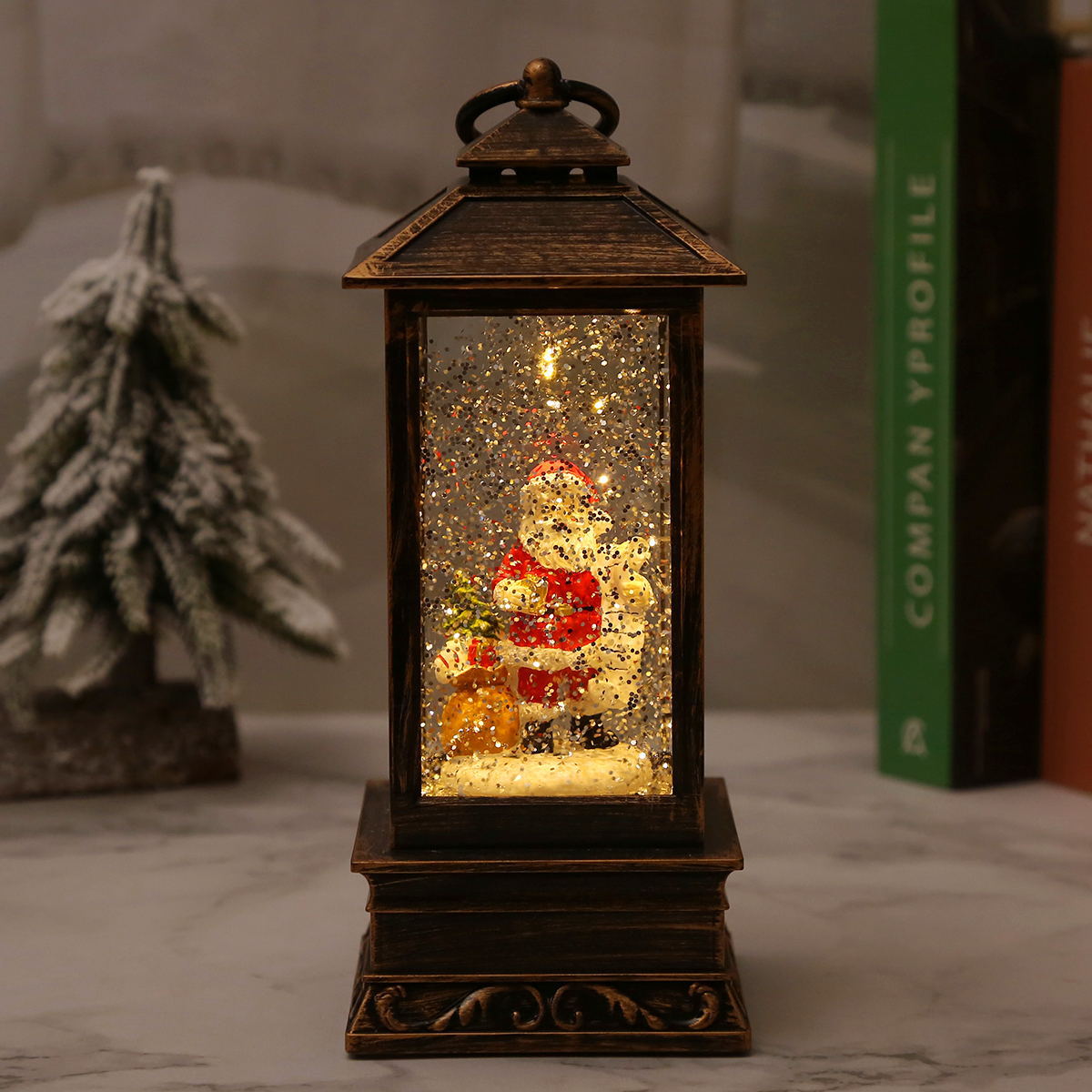Vintage Weihnachtslaterne mit Schneemann und LED-Beleuchtung Brehn