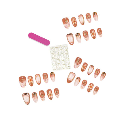 Künstlerisches Blumen Press-On Nagelspitzen Set