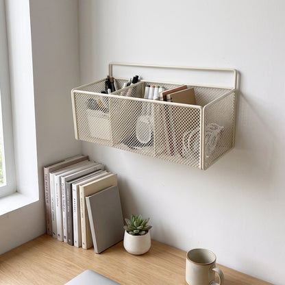 Wandmontierter Mesh Besteckhalter mit Haken zum Aufhängen