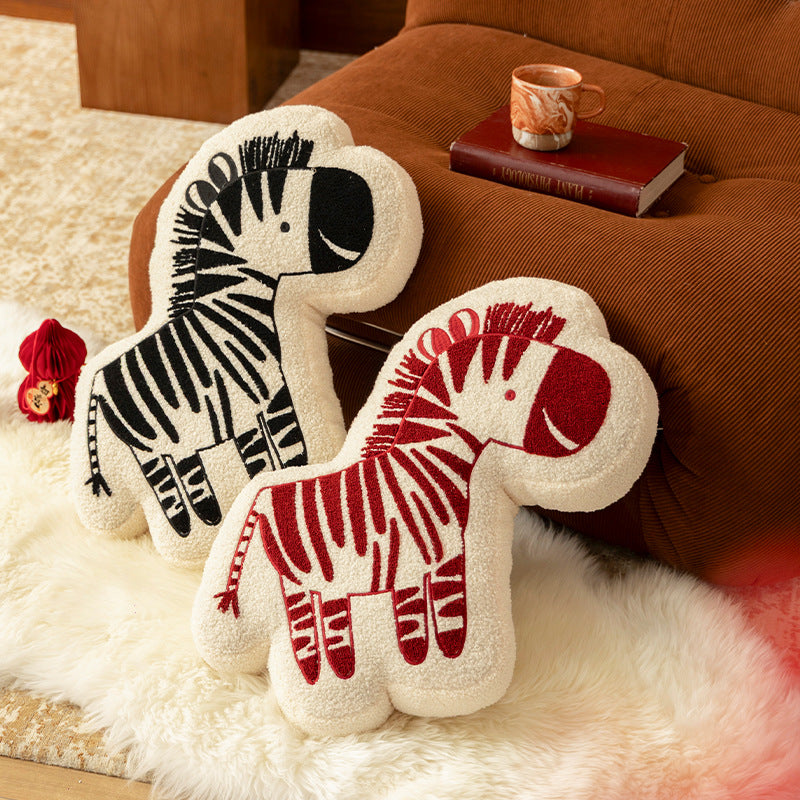 Kuschelkissen in Zebraform mit extraweichem Plüschbezug Brehn