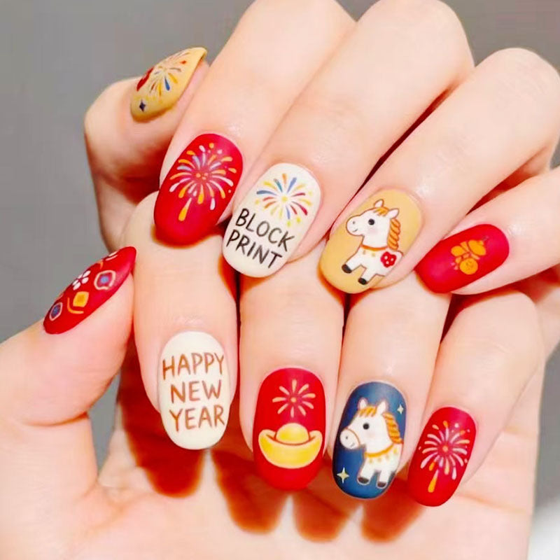 Verspielt Hase-Themen Press-On Nagelkunst Set Brehn