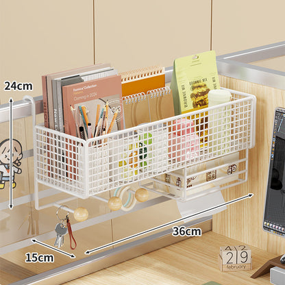 Schreibtisch-Rail-Montierter Netz-Organizer-Korb mit Haken
