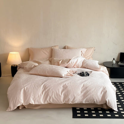 Elegantes Baumwollsatin-Bettwäscheset mit Wendefunktion und Bindebändern