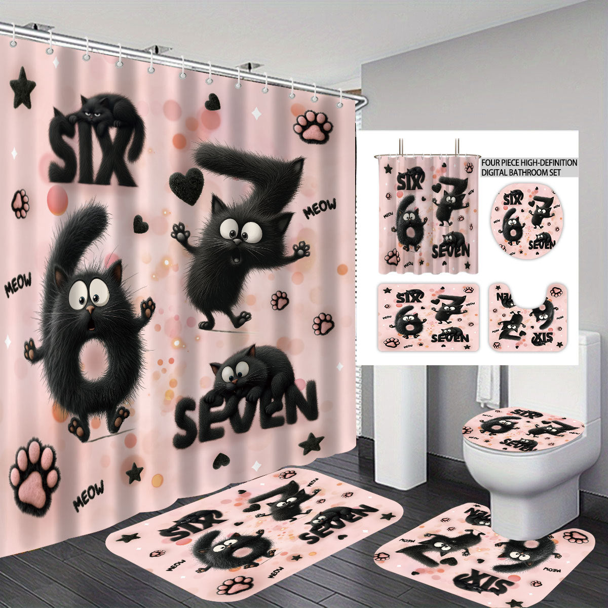 Buntes Dessert-Themen Badezimmer Set Brehn