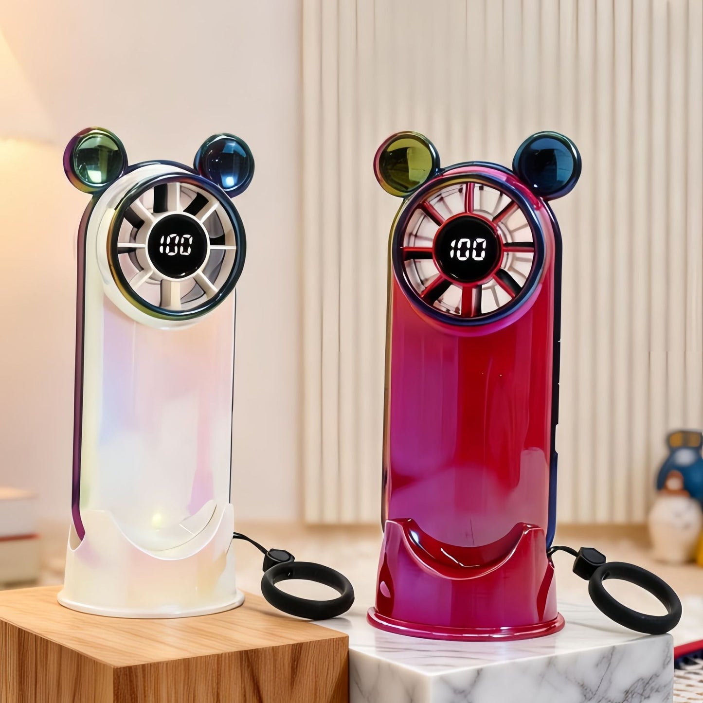 Damen Tragbarer Mini Ventilator mit LCD-Display Brehn