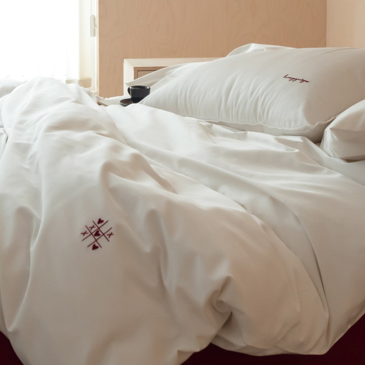 Luxuriöser Seidensatin Bettbezug und Kissenbezug Set