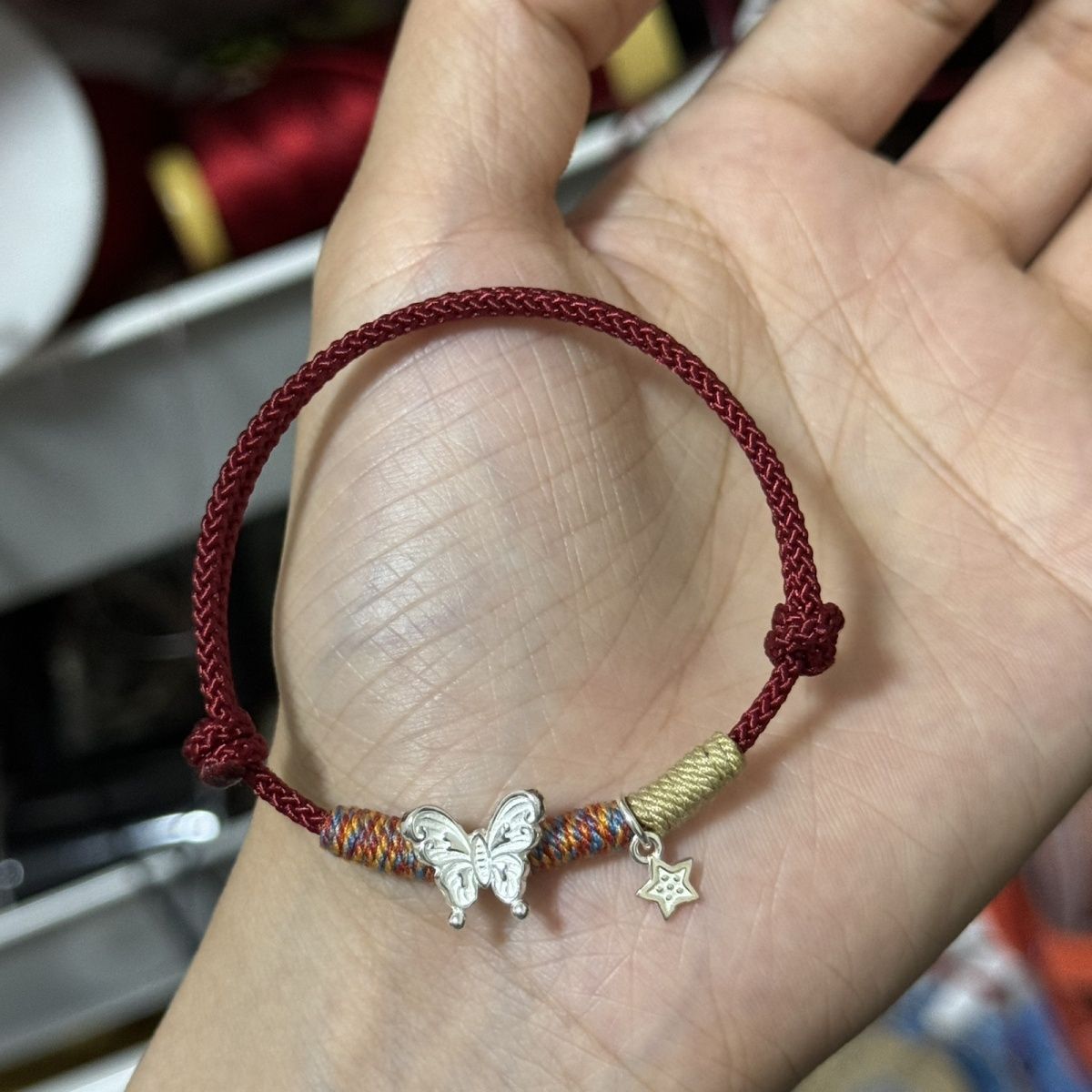 Schmetterlingsanhänger Makramee-Armband Brehn