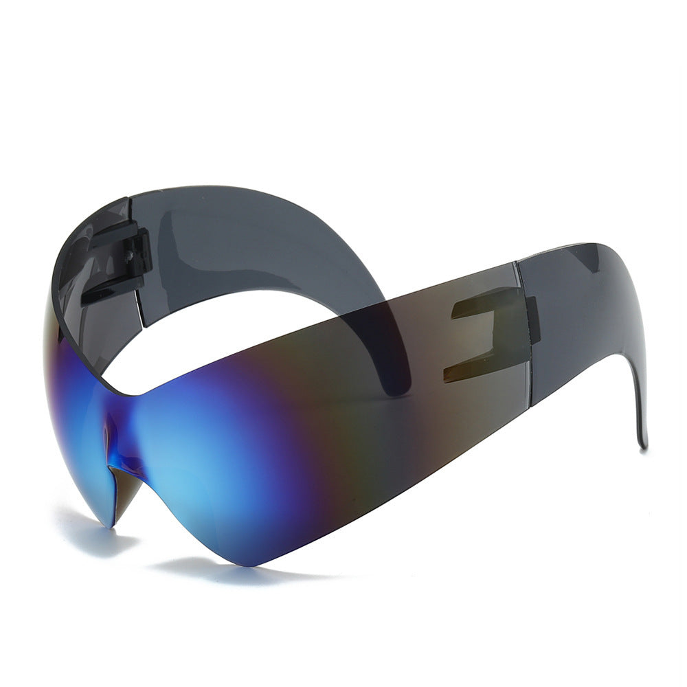 Futuristische Übergroße Shield Sonnenbrille Brehn