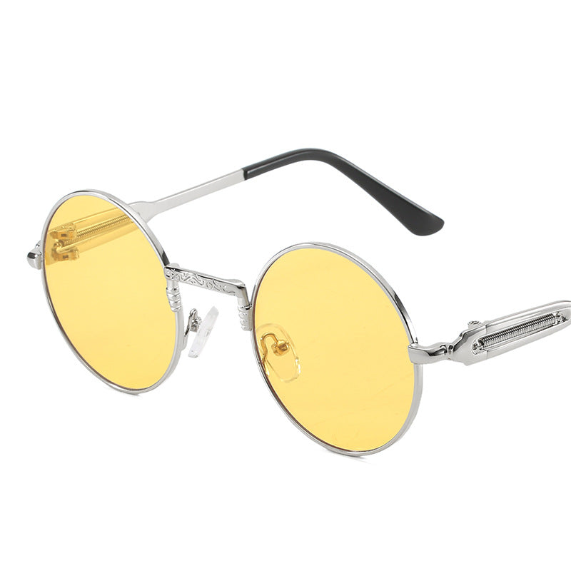 Damen runde modische Sonnenbrille mit feinem Metallgestell Brehn