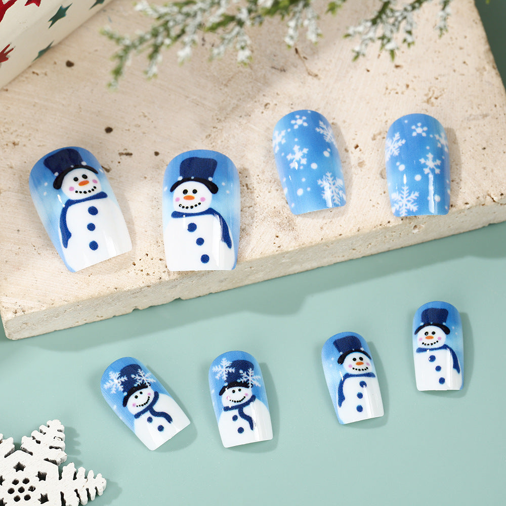 Kunstnägel mit winterlichem Schneemann-Design Brehn