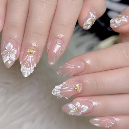 Künstlerische 3D Blumen Nagel Kunst Extensions Brehn