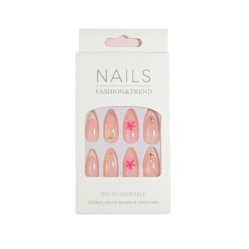 Elegantes Blumen Design Press-On Nägel Set Brehn