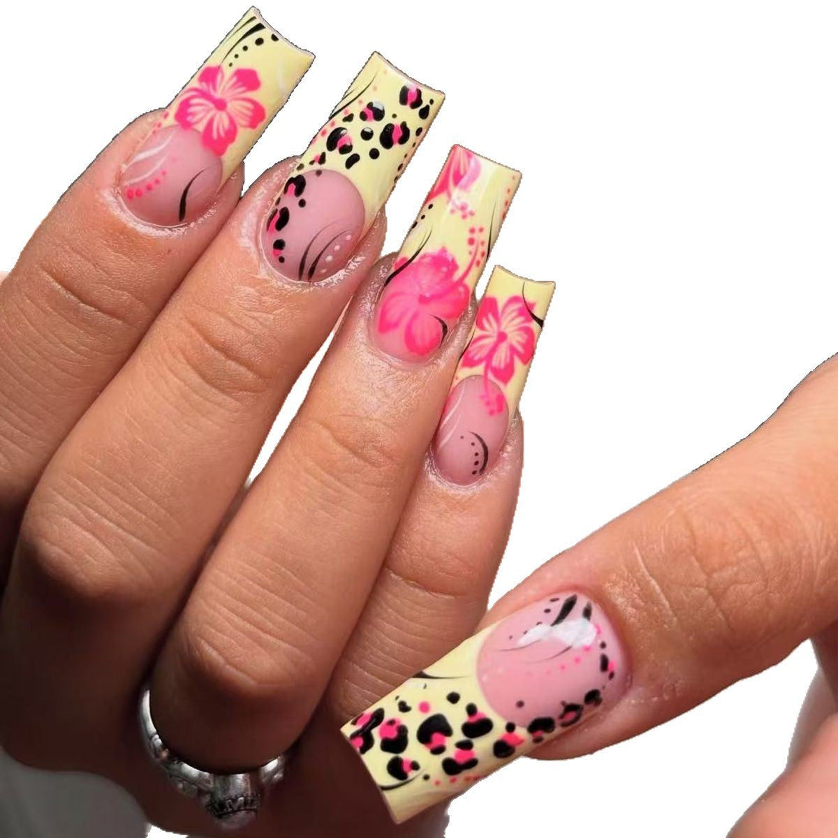 Stylische Florale Acryl Nagelverbesserungen Brehn