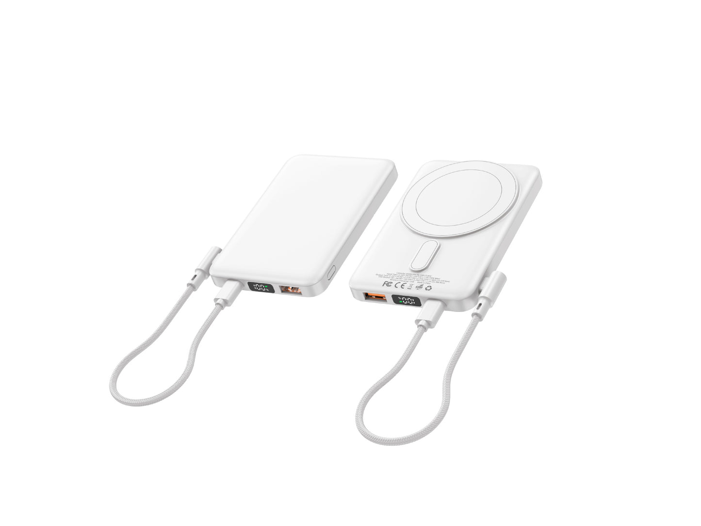Tragbare Powerbank mit Integriertem Wireless-Ladegerät und Digitalem Display Brehn