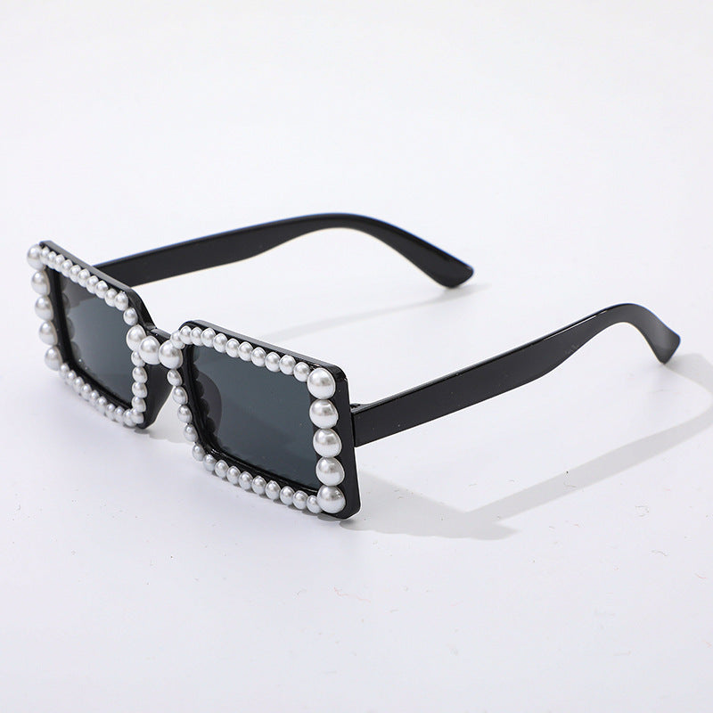 Perlenverzierte Retro-Sonnenbrille Brehn