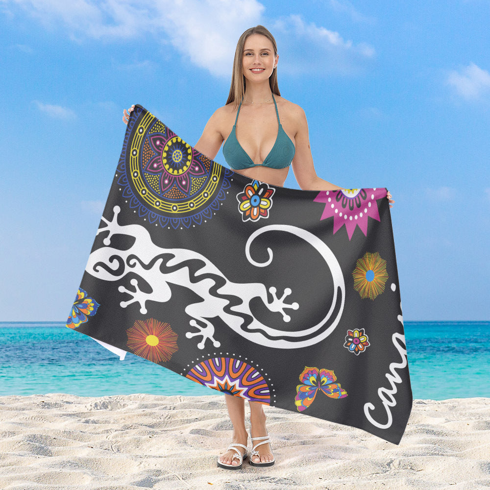 Strandtuch mit buntem Gecko-Muster Brehn