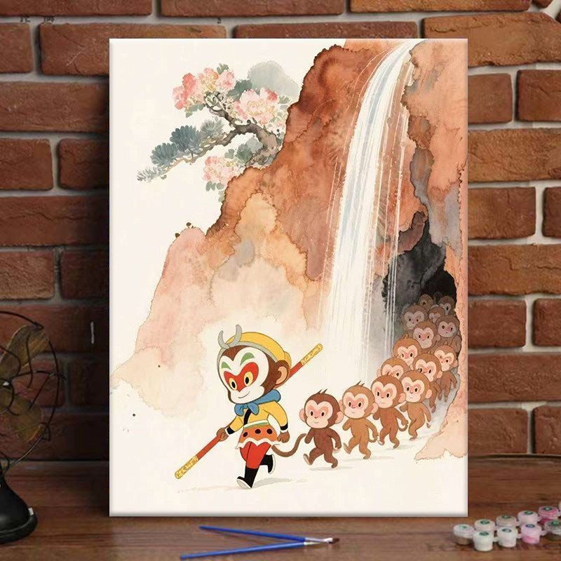 Verspielt Affe Abenteuer Kunst Druck Brehn