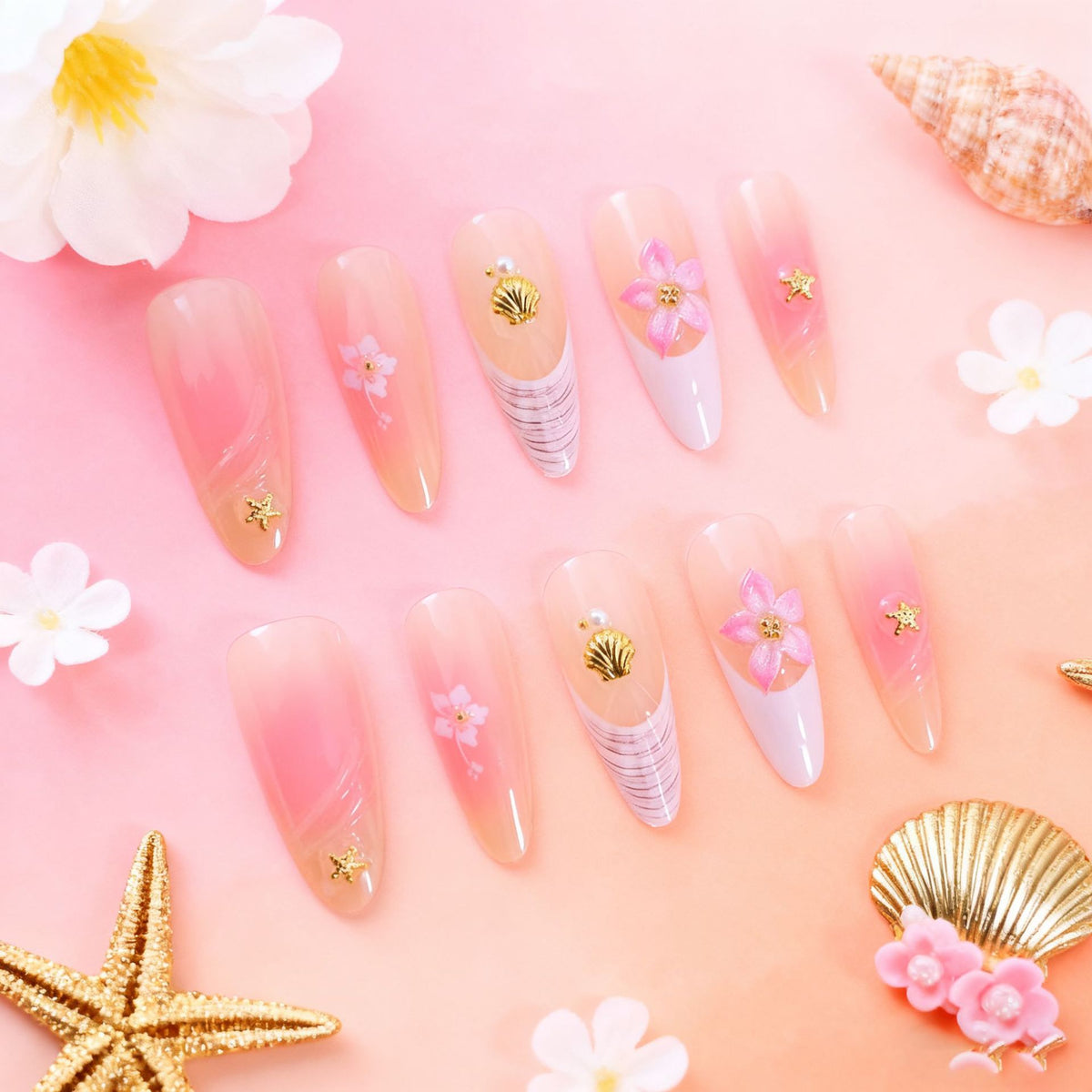 Blumen-Design Acryl-Nagelverstärkungen Brehn