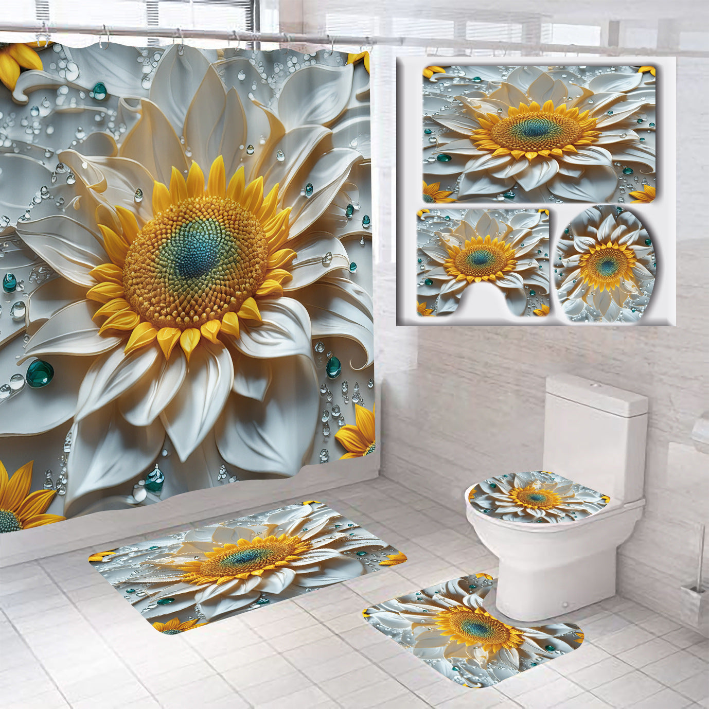 Floral Badezimmer Set Brehn