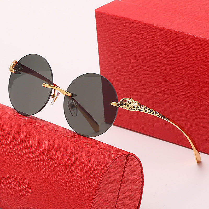 Damen runde Sonnenbrille mit luxuriösen Akzenten und schützendem UV-Schutz Brehn