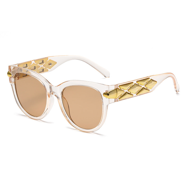 Damen Designer-Sonnenbrille mit innovativem, detailliertem Rahmen Brehn