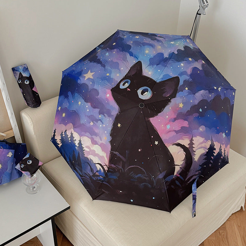 Damen Regenschirm mit niedlichem Katzenmotiv von Brehn