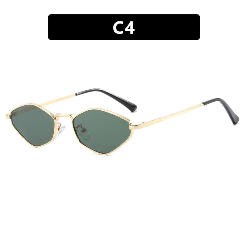 Damen geometrische Sonnenbrille mit feinem Metallrahmen und UV-Schutz Brehn