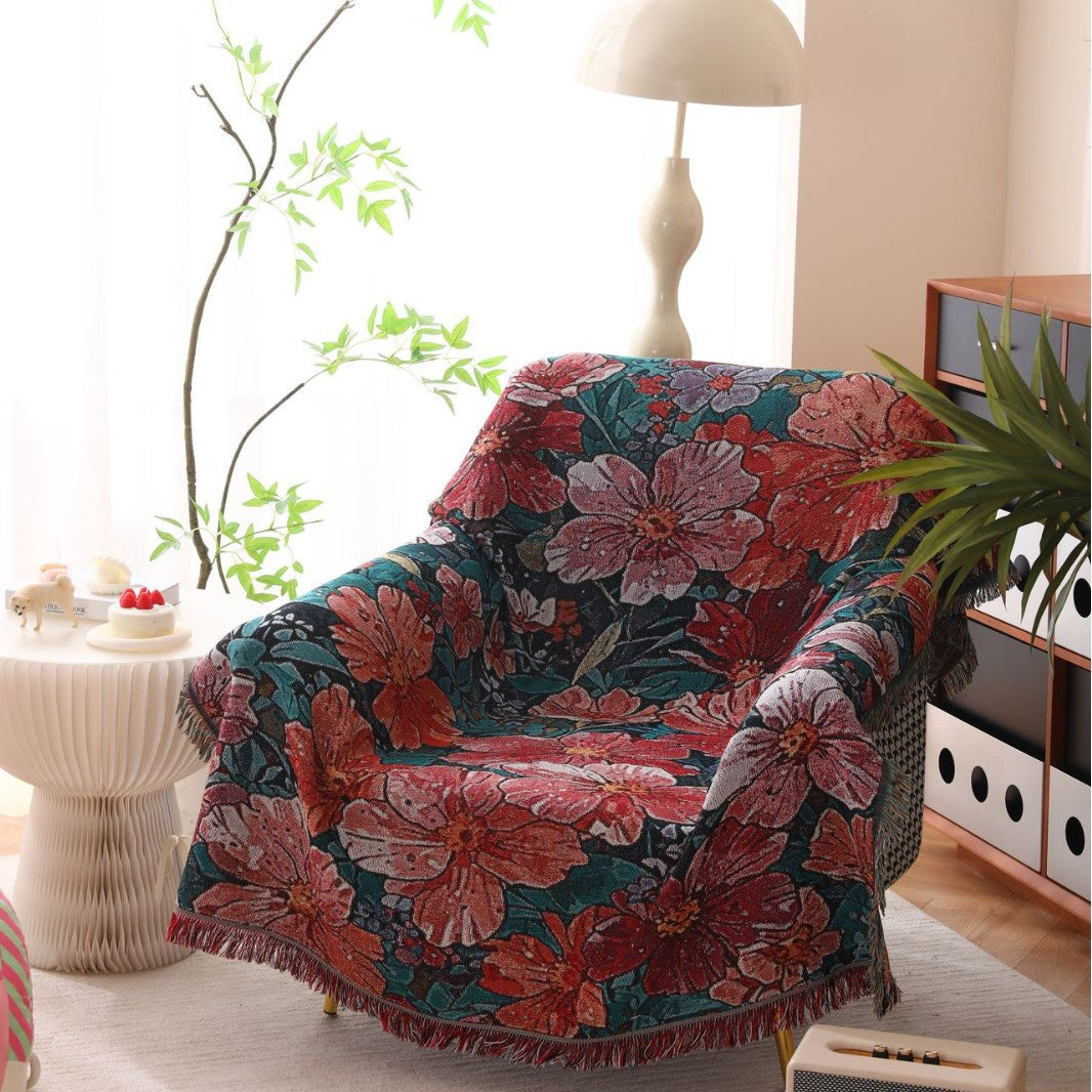 Blumenmuster Gewebte Wurfdecke